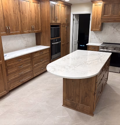 Warm Transitional Kitchen Remodel by Fee Construction LLC project photo